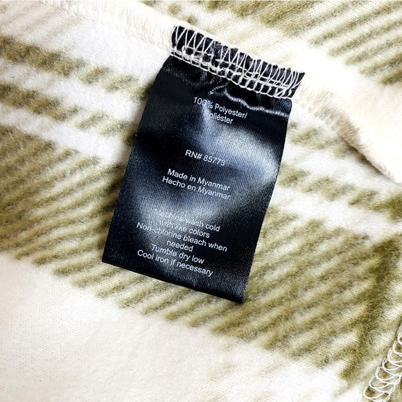 O’Neill Olive Green/Cream Plaid Fleece 3/4 Zip Hoodie Size M - Picture 5 of 5